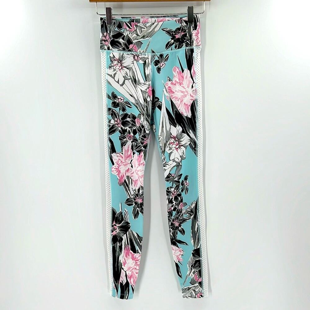 Nike Women's Hyper Femme Floral High Waisted Leggings - Blue/Pink/White - XS